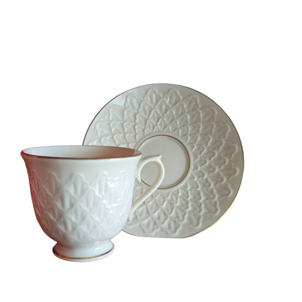 Lennox Jacquard Gold Cup And Saucer‎